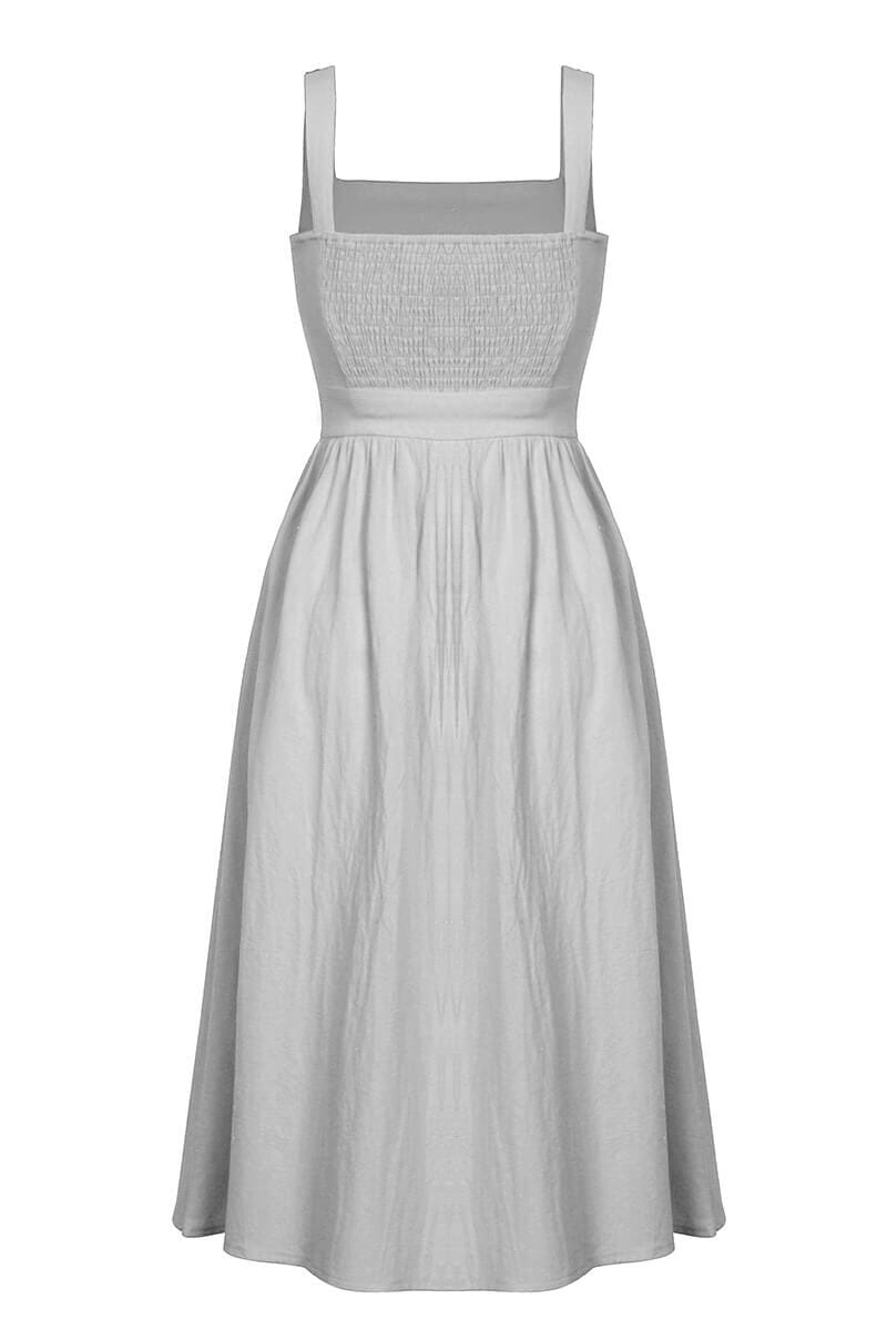 Vestido Midi Soltinho Decote Reto Vestido EP01