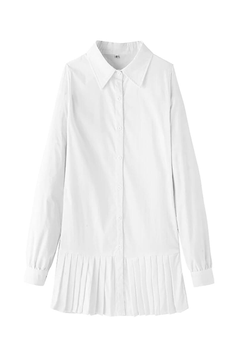 Vestido Chemise Curto Plissado Vestido EP01