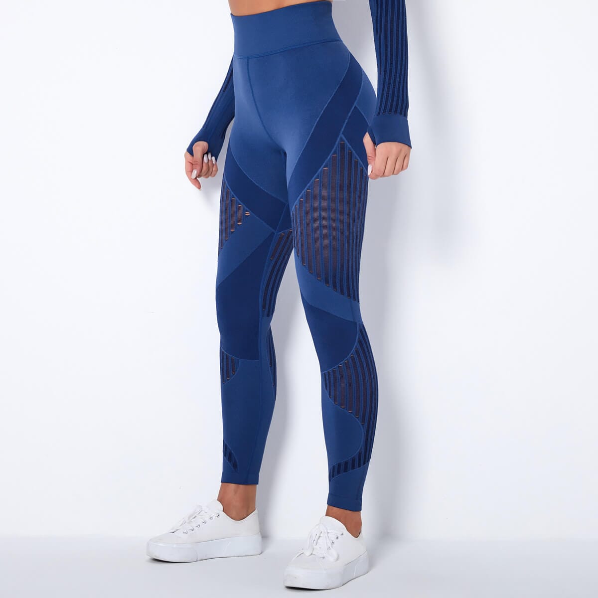 Calça Legging SportFit Mesh Calça Legging L01 Azul PP