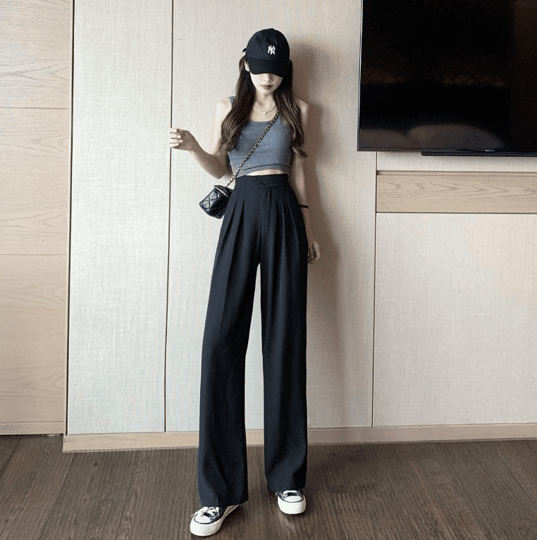 Calças de pernas largas Ceramic Tourmaline Ionic Flat Iron Hair Straightener ESPACO SHOP Preto PP (34)