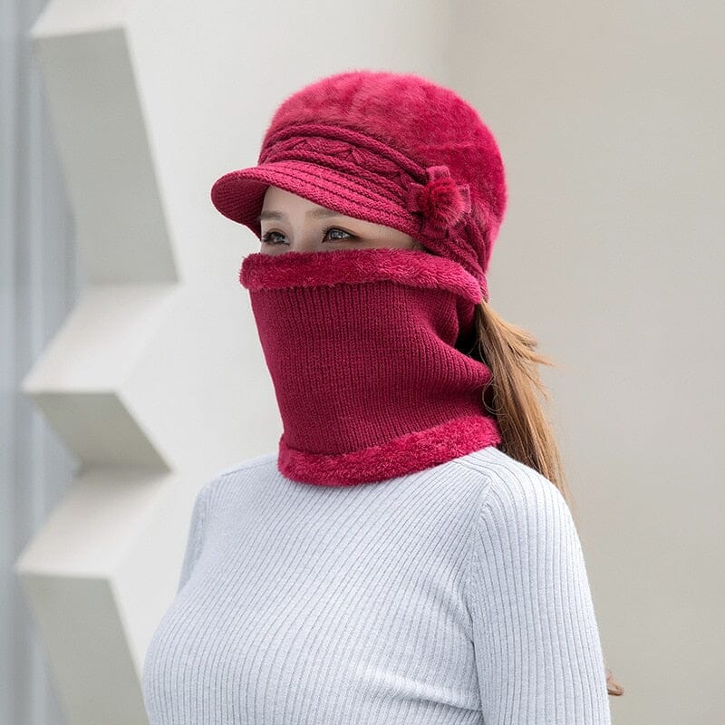 Gorro + Cachecol Life Style Espaço Shop Vinho