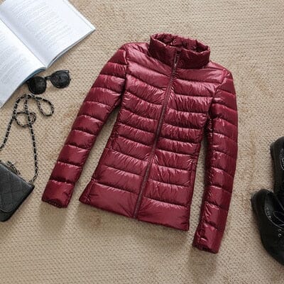 Jaqueta Puffer Winter Feminina Espaço Shop Vinho M
