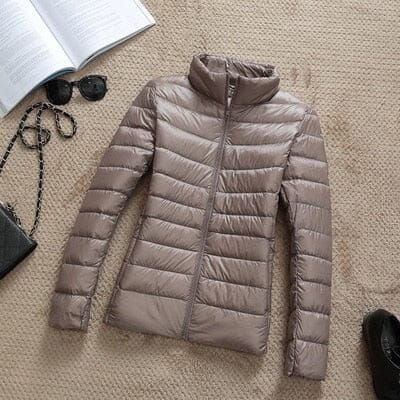 Jaqueta Puffer Winter Feminina Espaço Shop Caqui M