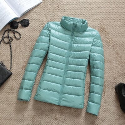 Jaqueta Puffer Winter Feminina Espaço Shop Azul Céu M