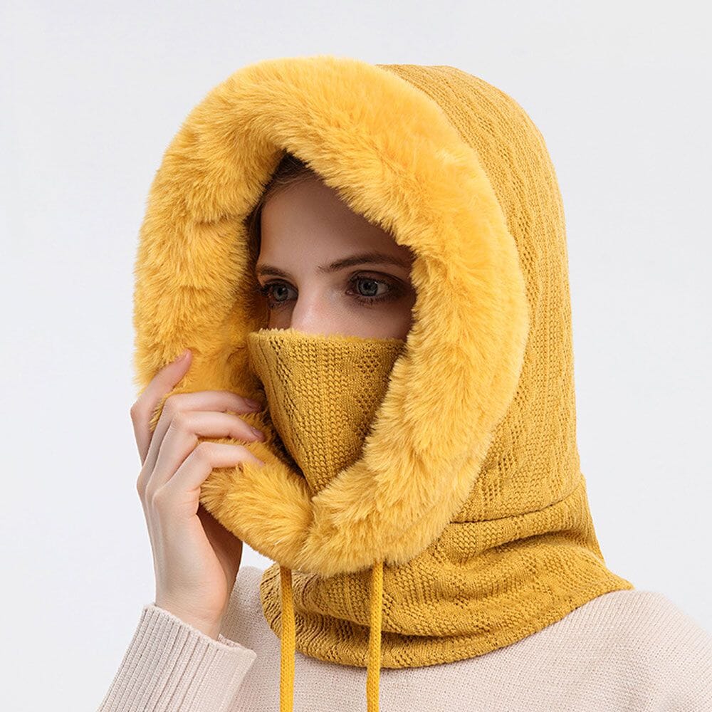 Gorro de Pelúcia Feminino Espaço Shop Amarelo