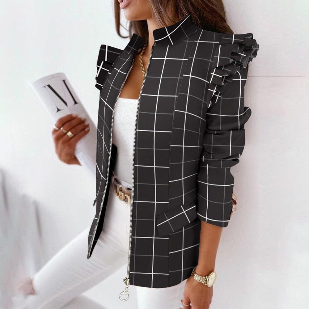 Blazer Feminino - Modelo Inverno 2023 IF11 - blazer feminino espaco shop Preto 02 PP