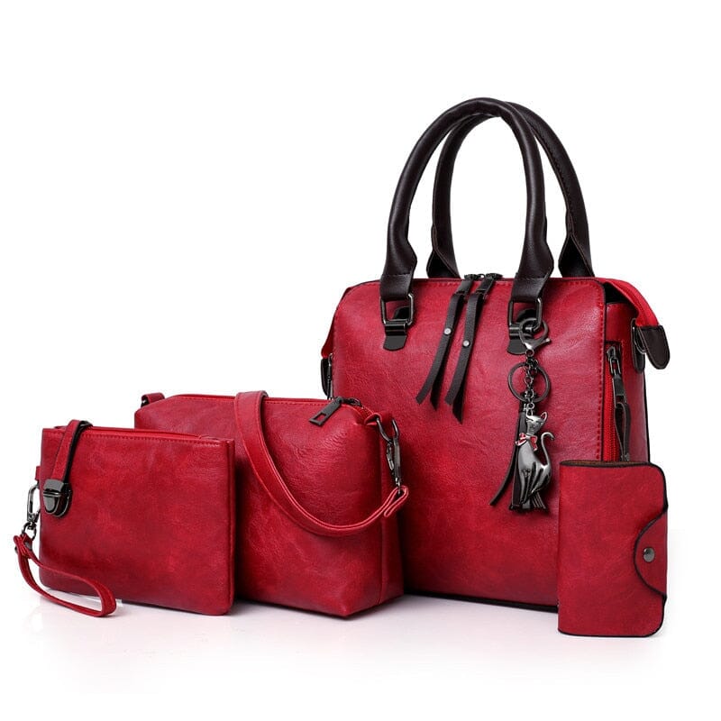 Bolsas de Couro Ladies - (Compre 1 e leve 4 Peças ) Espaço Shop Vermelha