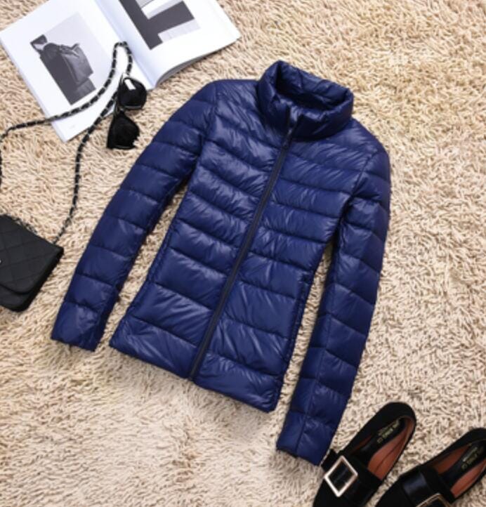 Jaqueta Puffer Winter Feminina Espaço Shop Azul Escuro M