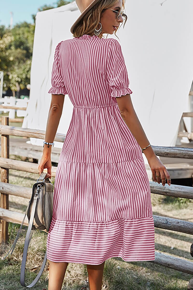 Vestido Lisie Listrado Midi Vestido espaco shop