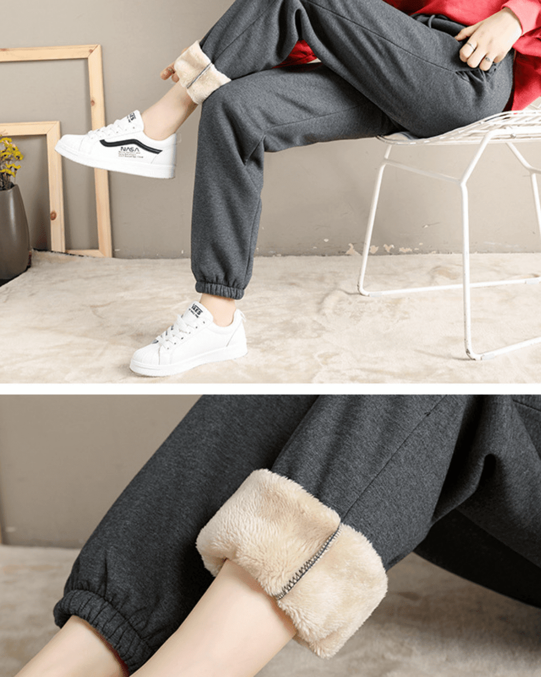 Calça Moletom Feminina com Forro de Lã calca frio Gamborini