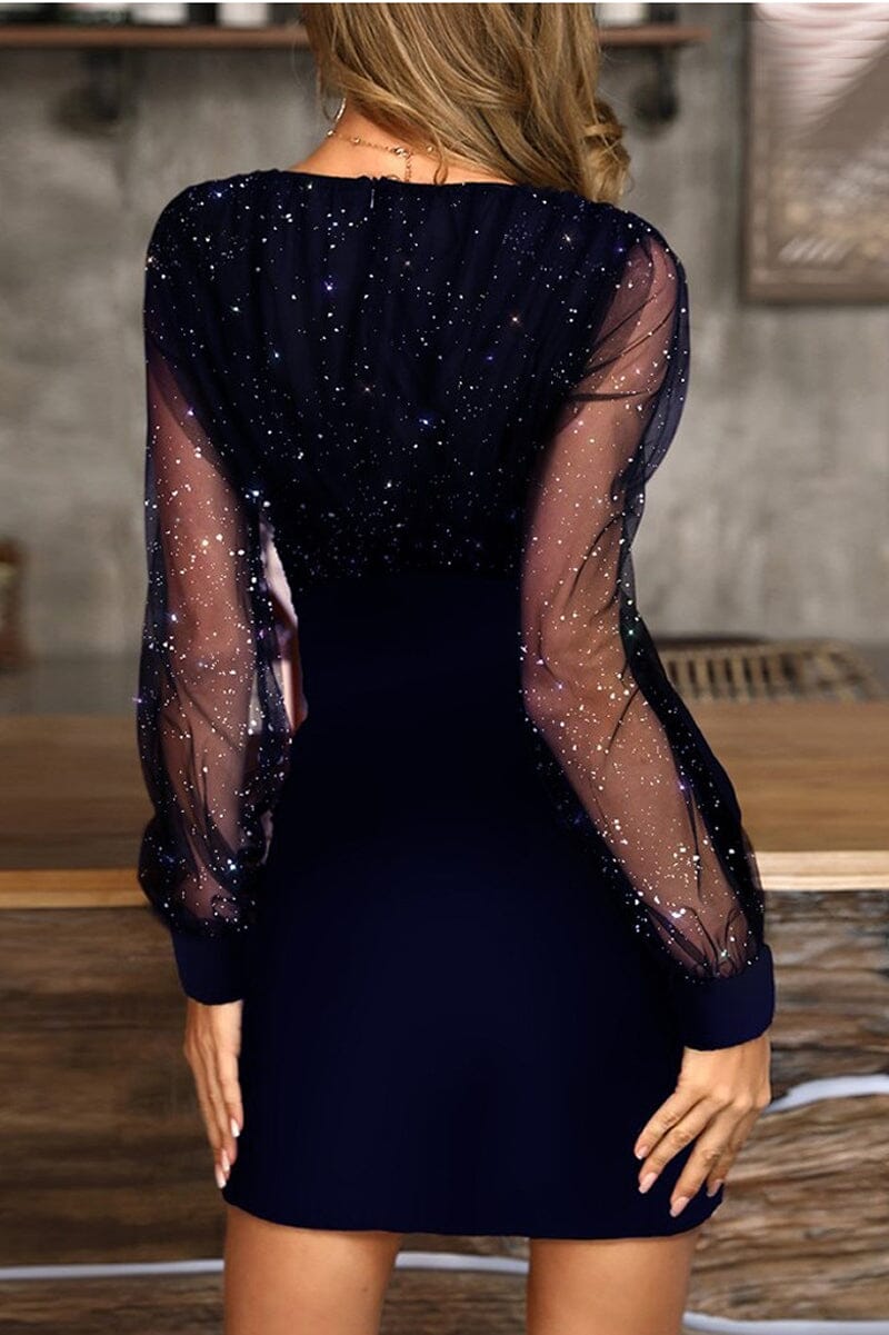 Vestido Lucy Curto com Brilho e Transparência Vestido EP01