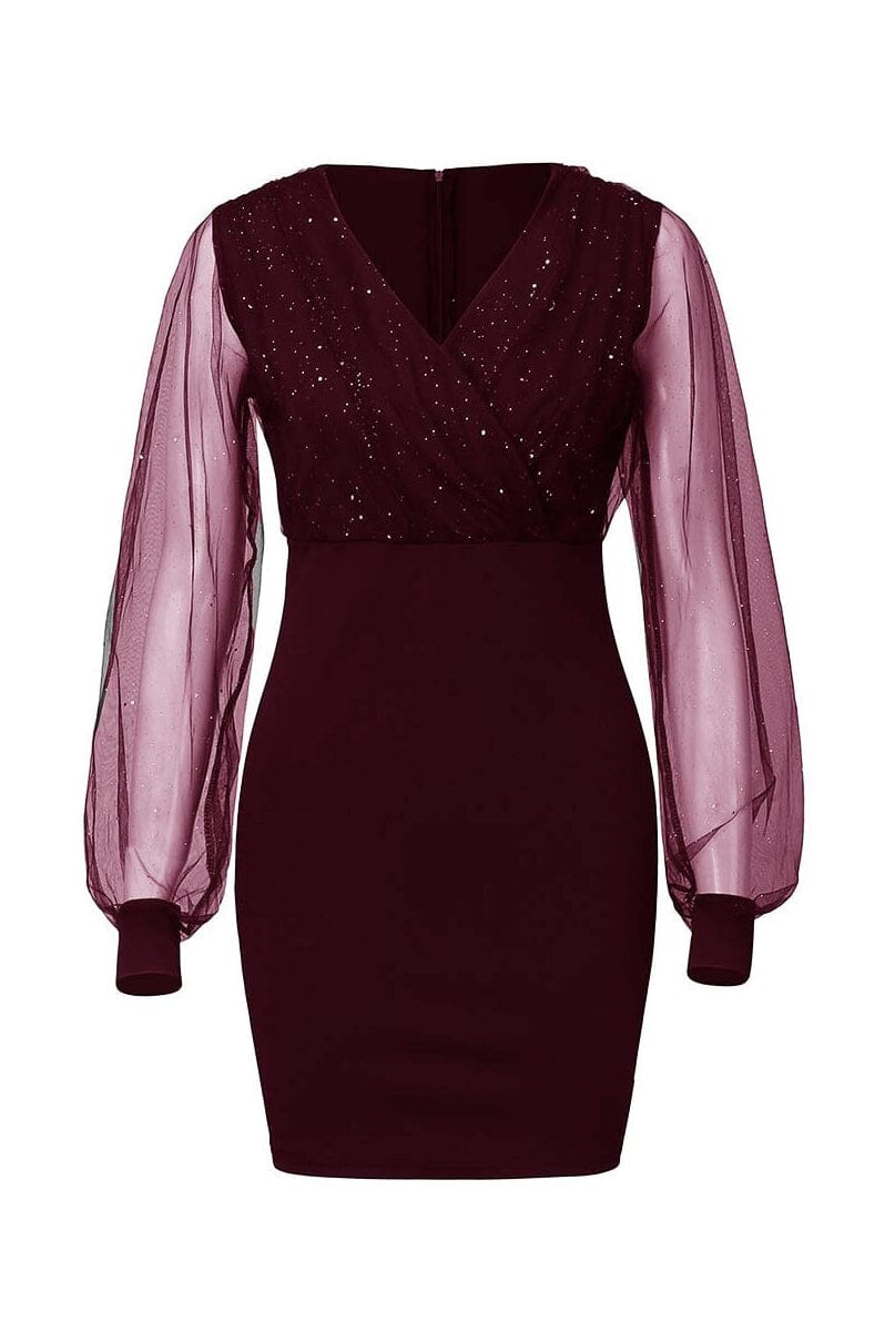 Vestido Lucy Curto com Brilho e Transparência Vestido EP01