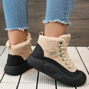 Bota de Inverno Feminina com Plataforma Confortável Forro Pelúcia