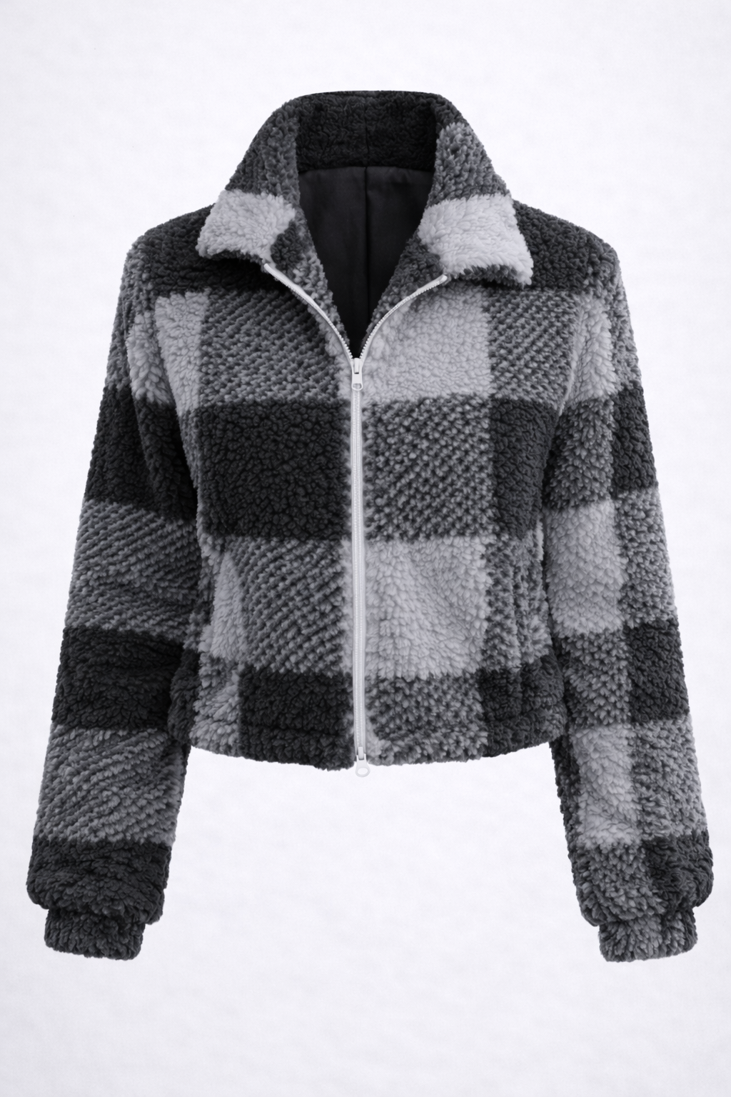 Jaqueta Feminina Teddy Xadrez Sherpa