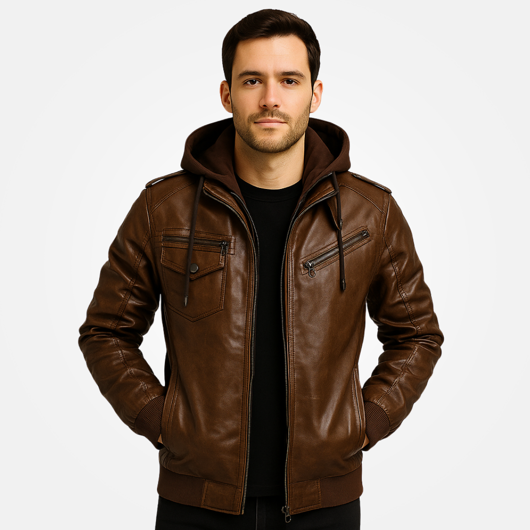 Jaqueta de Couro Masculina Premium - LeatherScraf