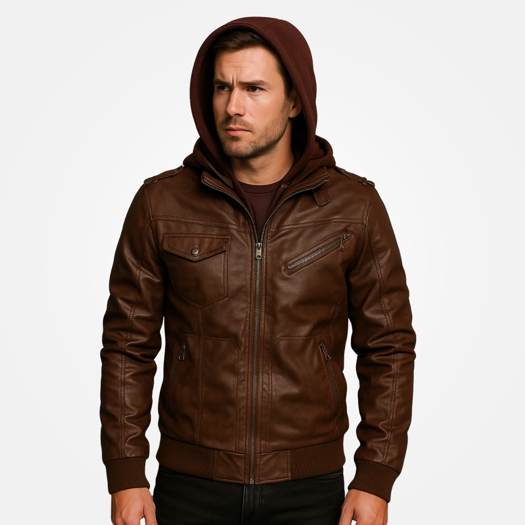 Jaqueta Masculina de Couro Dover