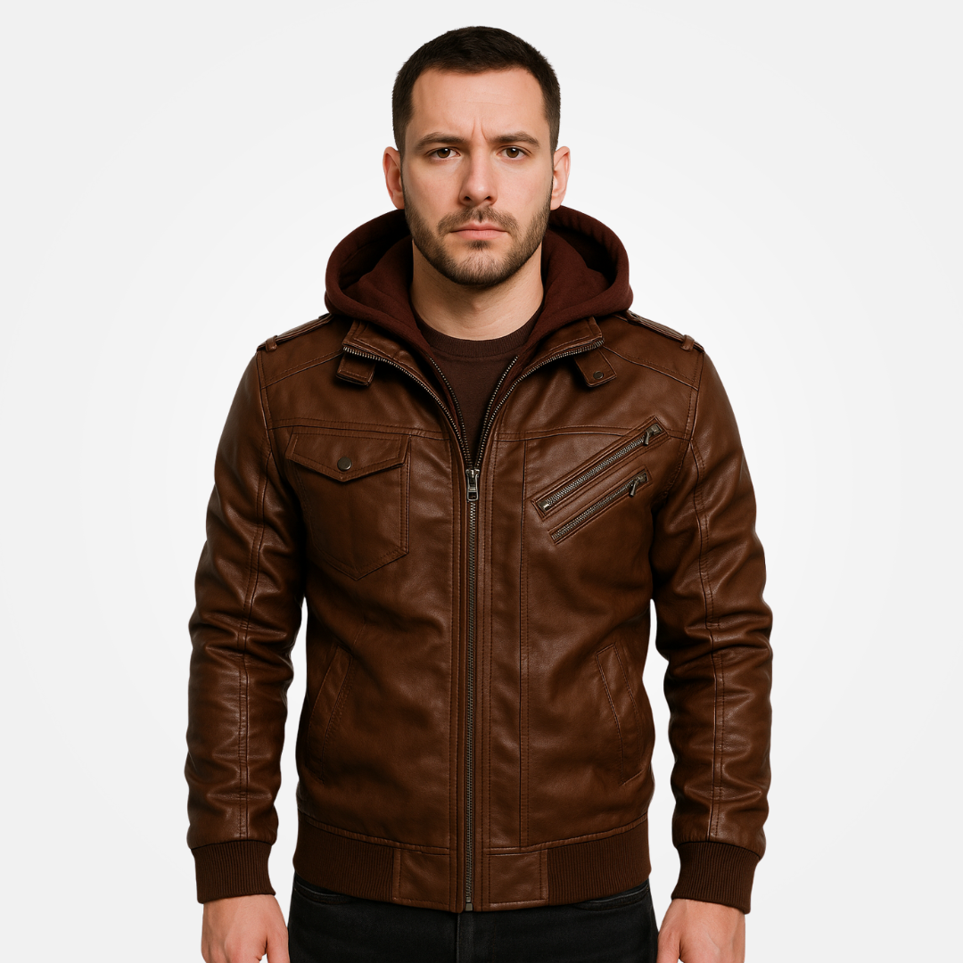 Jaqueta Masculina de Couro Dover