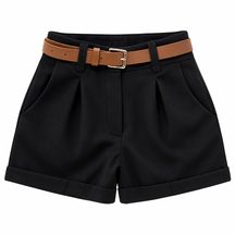 Short Feminino Alfaiataria Cintura Alta com Cinto
