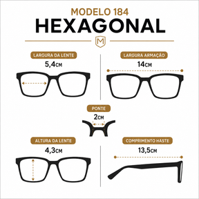 Óculos De Sol Hexagonal Feminino