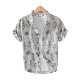 Camisa Masculina Linho Floral