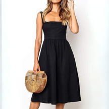 Vestido Midi Soltinho Decote Reto