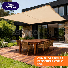Toldo Portátil Impermeável Flexível e Resistente Com Proteção UV + Kit de Cordas