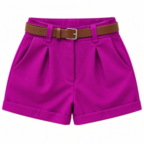 Short Feminino Alfaiataria Cintura Alta com Cinto