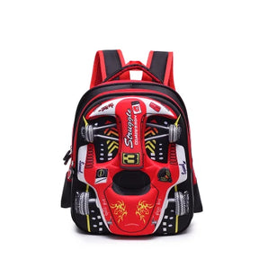 Mochila Escolar Infantil Carro de Corrida 3D