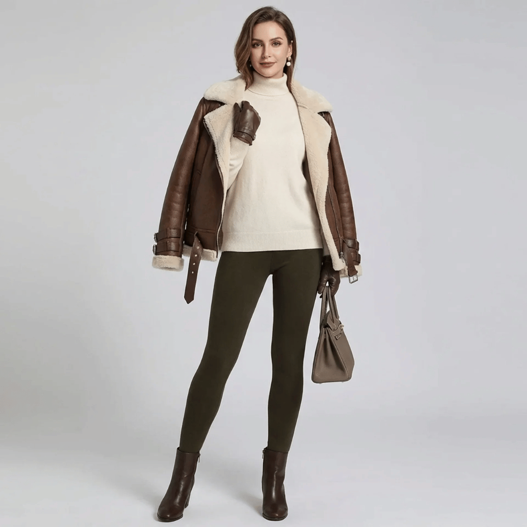 Calça Legging Feminina Peluciada Térmica Cintura Alta – Forro Grosso Inverno