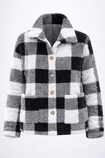 Jaqueta Sherpa Xadrez Feminina