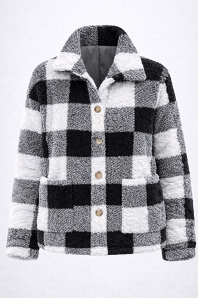 Jaqueta Sherpa Xadrez Feminina