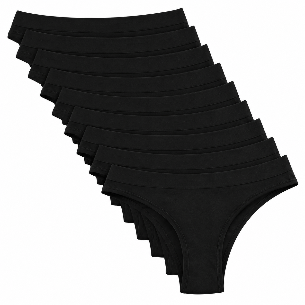 Kit 10 Calcinhas Tanga Em Algodão Lisas
