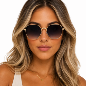 Óculos De Sol Hexagonal Feminino