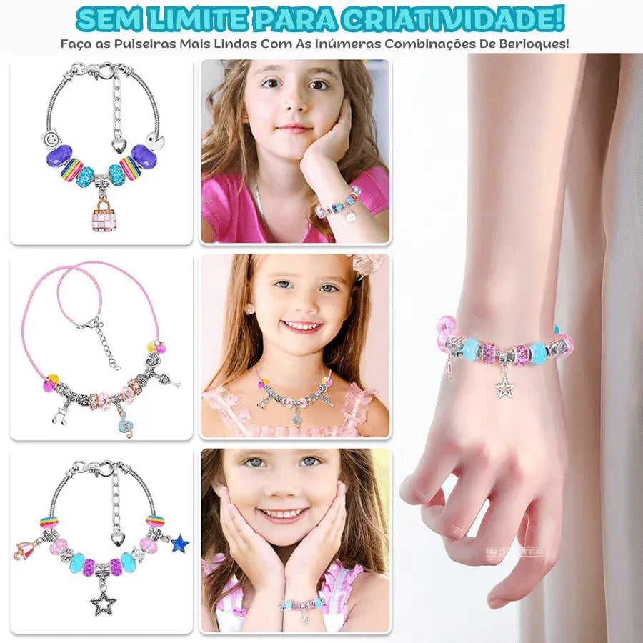 Pulseira Infantil com 64 berloques