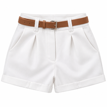 Short Feminino Alfaiataria Cintura Alta com Cinto