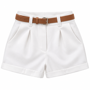 Short Feminino Alfaiataria Cintura Alta com Cinto