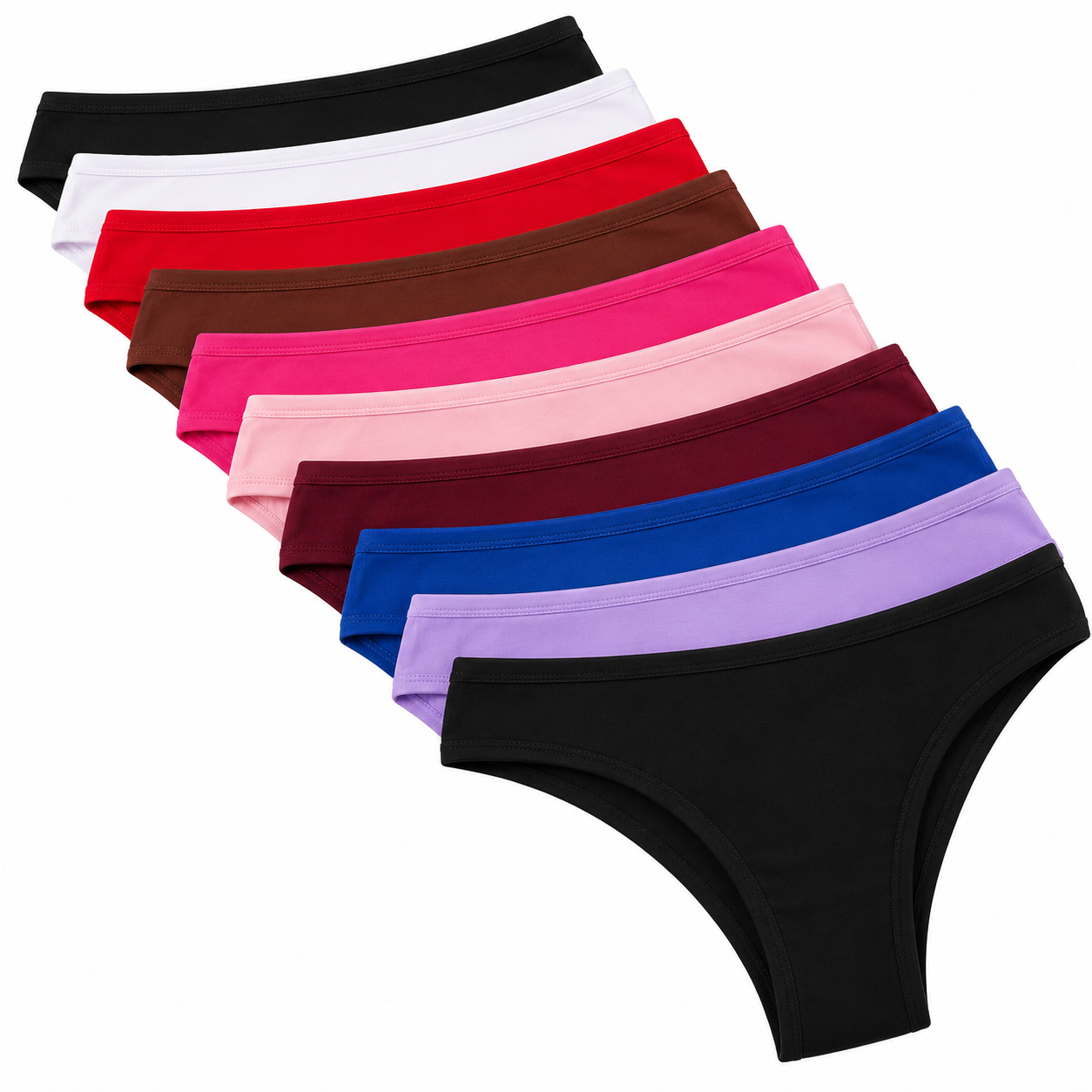 Kit 10 Calcinhas em Algodão Modelo Tanga Conforto