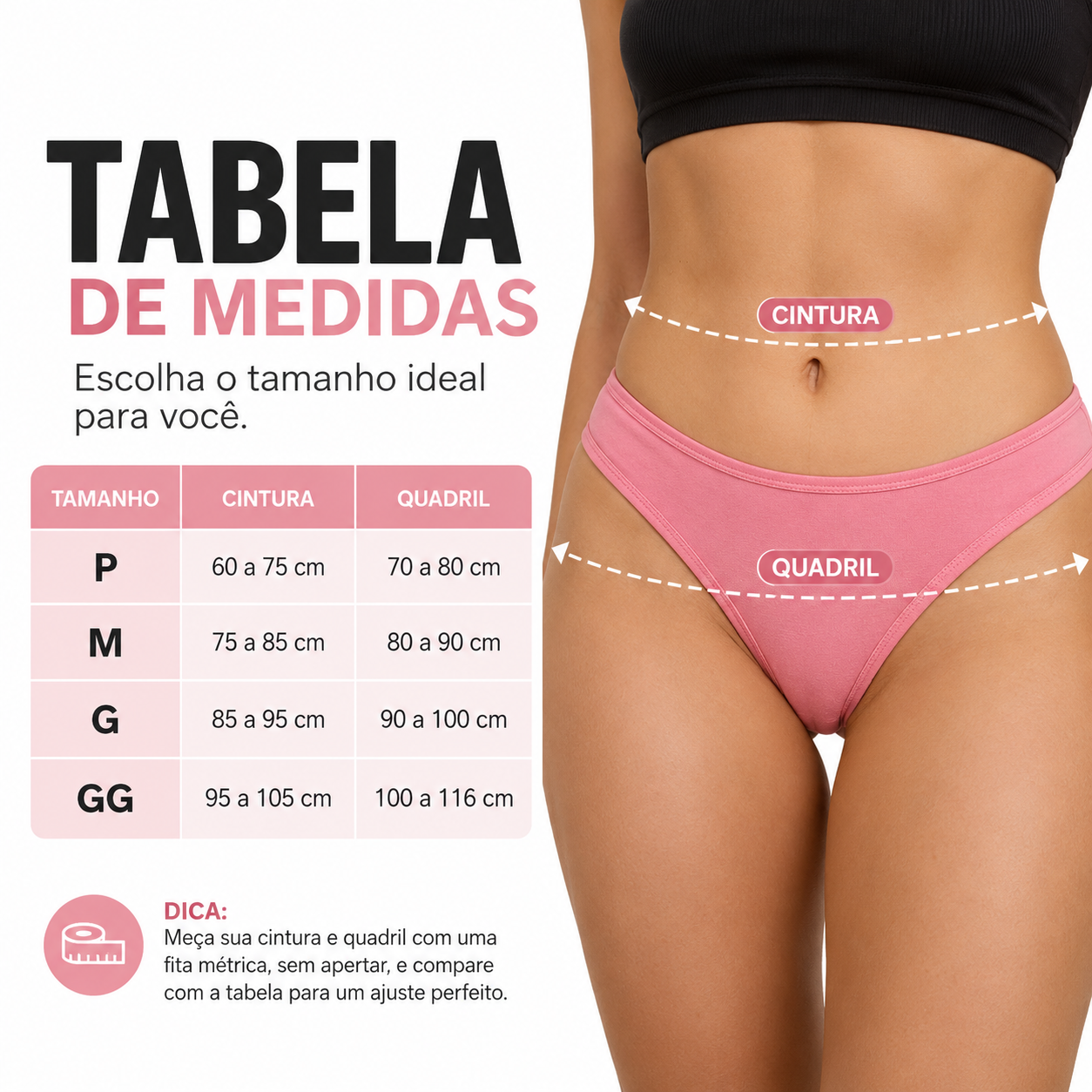Kit 10 Calcinhas Tanga Em Algodão Lisas