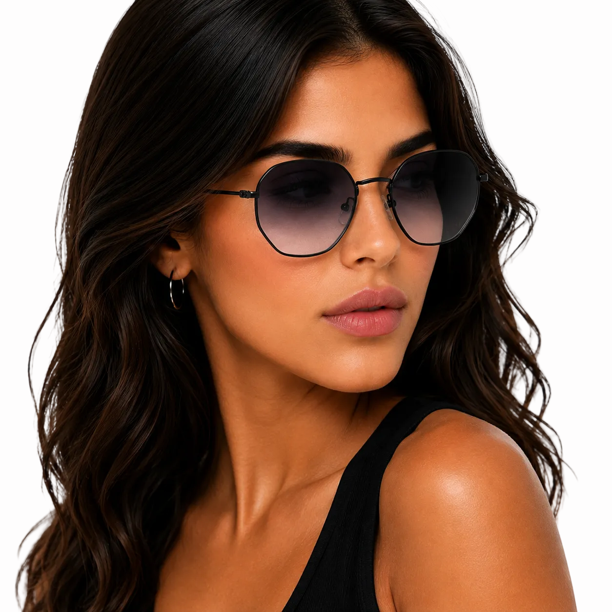 Óculos De Sol Hexagonal Feminino