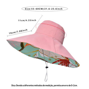 Chapéu de Praia Feminino Dupla Face de Algodão