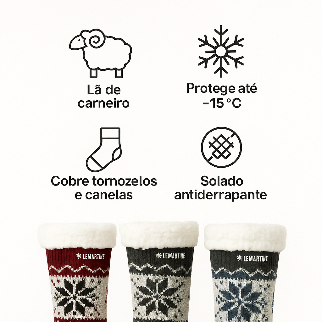 [COMPRE 3 LEVE 5] Kit Meias de Lã Térmicas (OFERTA DE INVERNO)