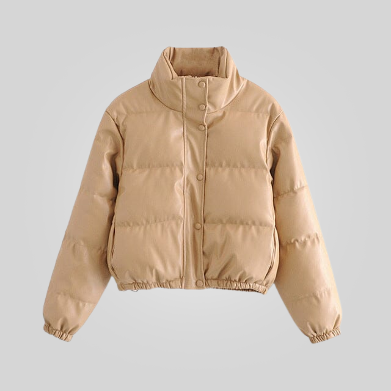 Jaqueta Couro Puffer Feminina