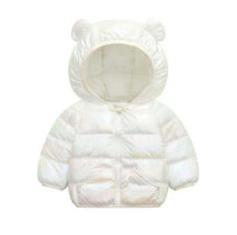 Jaqueta Infantil Puffer Holográfica com Capuz