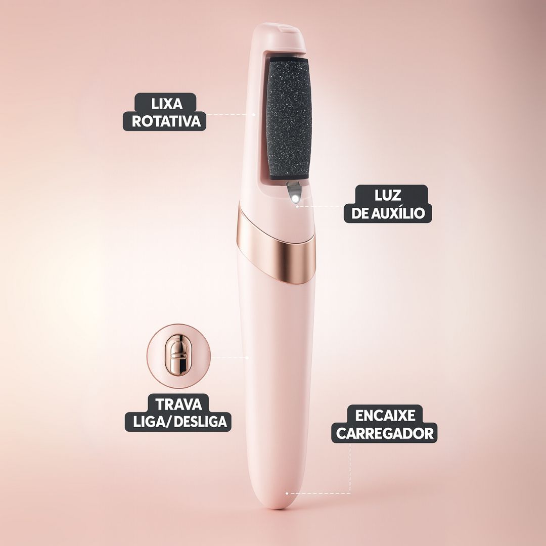 Lixador de Pé Elétrico Portátil – Esfoliador Tira Calos USB