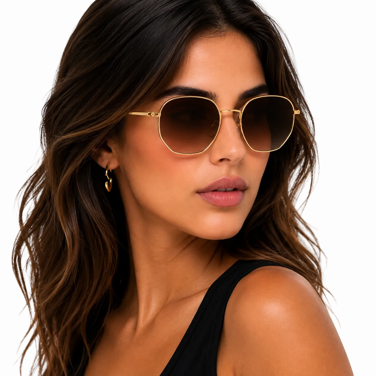 Óculos De Sol Hexagonal Feminino