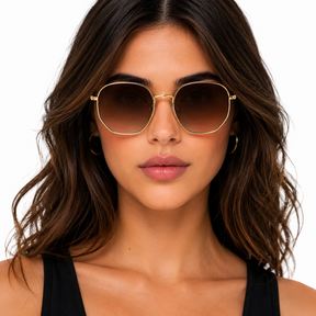 Óculos De Sol Hexagonal Feminino