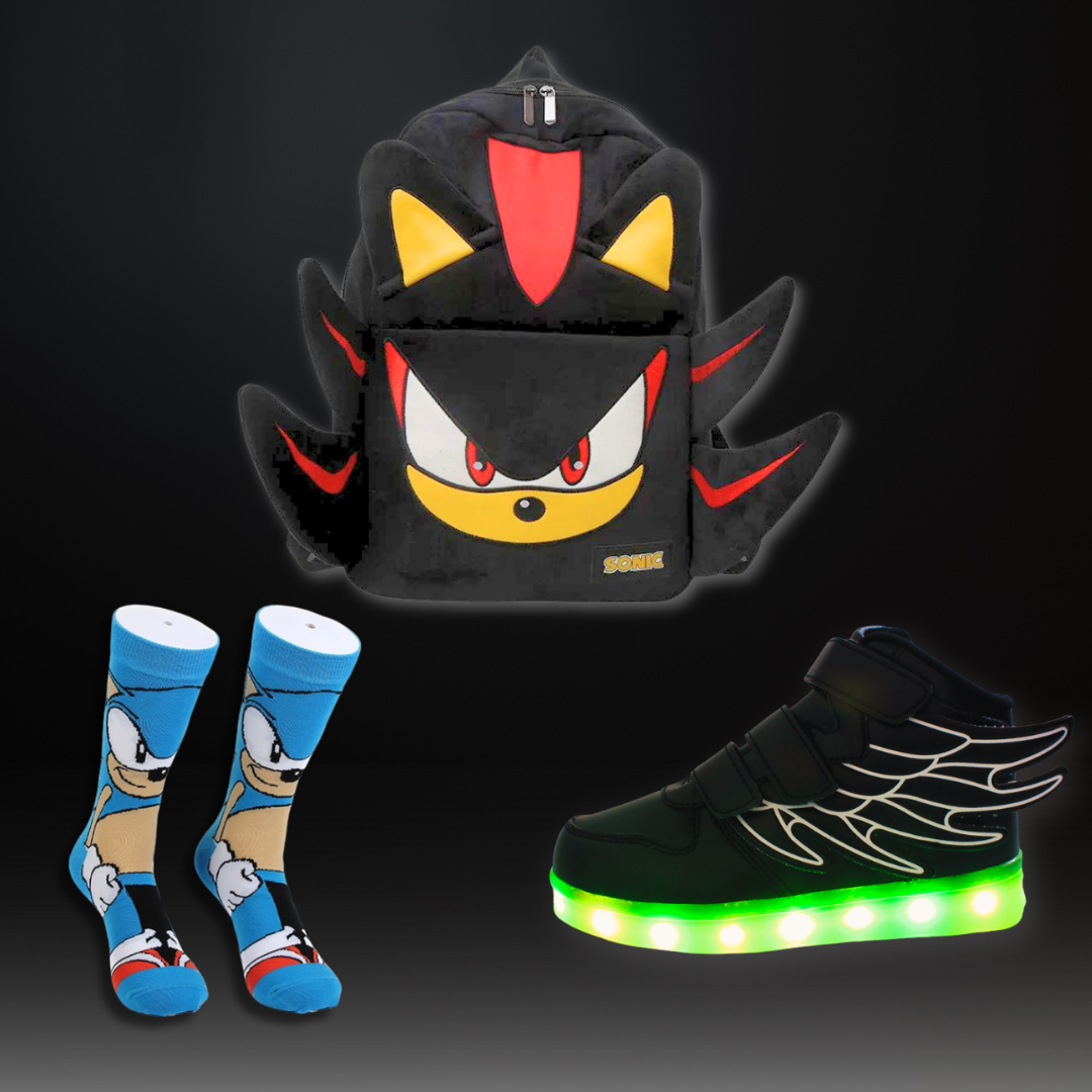 Kit Escolar Sonic - Mochila, Meia e Tênis