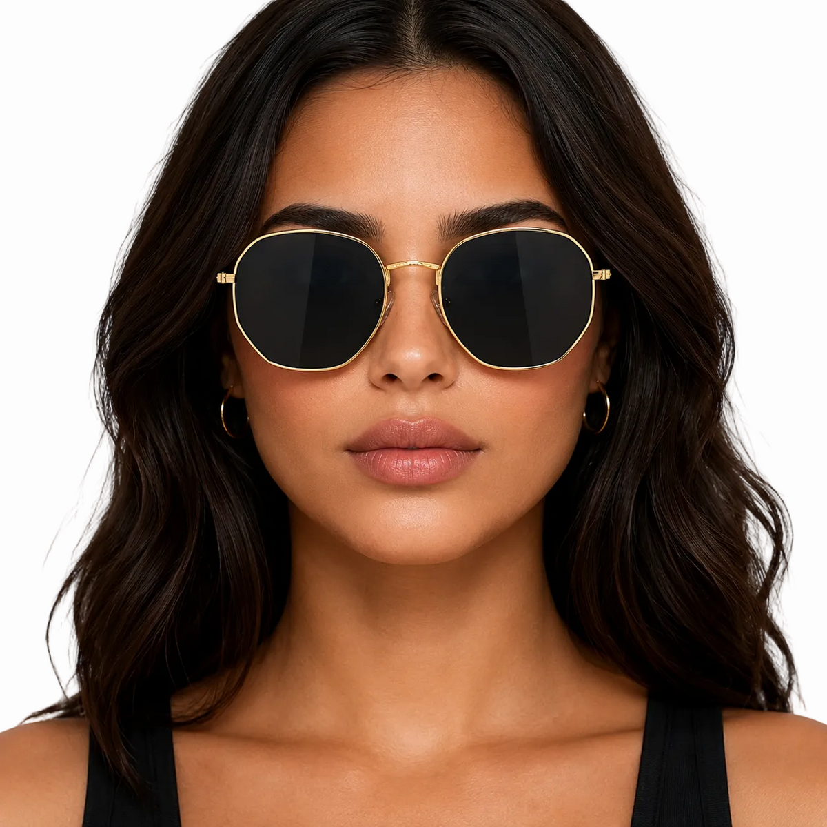 Óculos De Sol Hexagonal Feminino