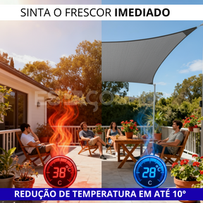 Toldo Portátil Impermeável Flexível e Resistente Com Proteção UV + Kit de Cordas