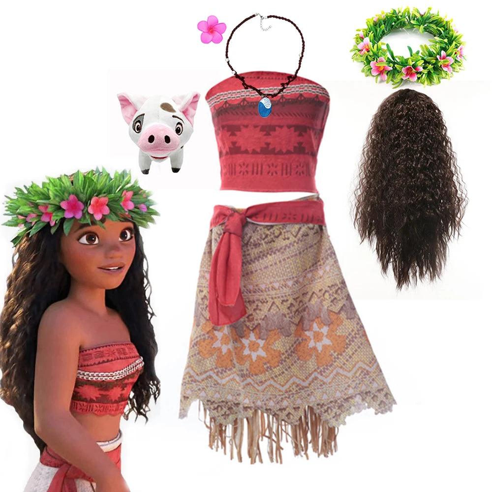 Fantasia Infantil Moana Vestido e Acessórios